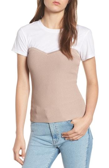 Women's Trouve Bustier Sweater Top - Pink