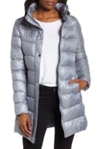 Women's Via Spiga Stand Collar Puffer Jacket - Grey