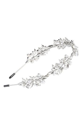 Cara Imitation Pearl Floral Headband, Size - Metallic