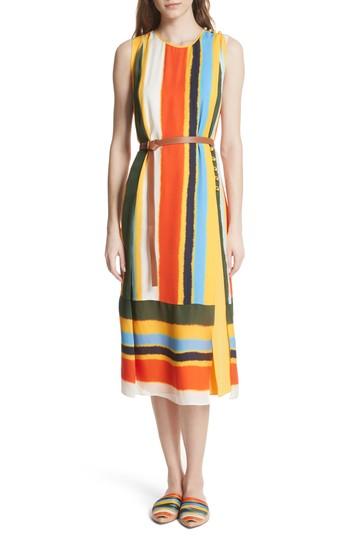 Women's Tory Burch Bettina Stripe Silk Wrap Dress - White