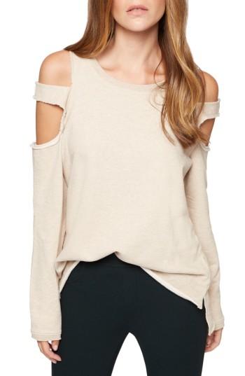 Women's Sanctuary Park Slope Cold Shoulder Sweatshirt - Beige