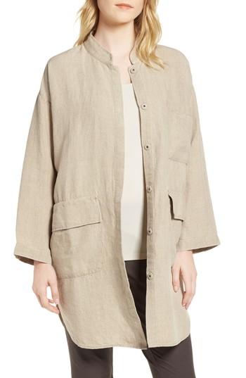 Women's Eileen Fisher Organic Linen Jacket, Size - Beige