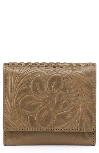 Hobo Stitch Embossed Calfskin Leather Card Case - Brown