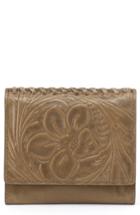 Hobo Stitch Embossed Calfskin Leather Card Case - Brown
