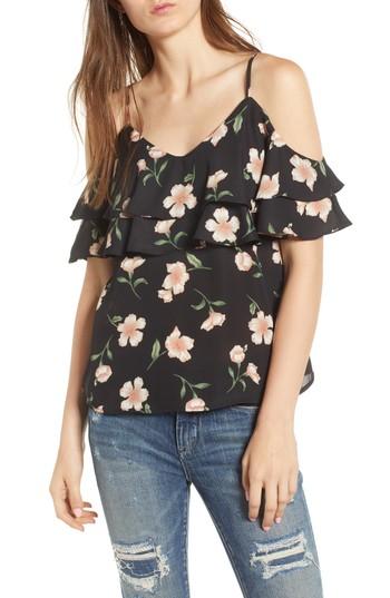 Women's Lydelle Ruffle Overlay Top - Black