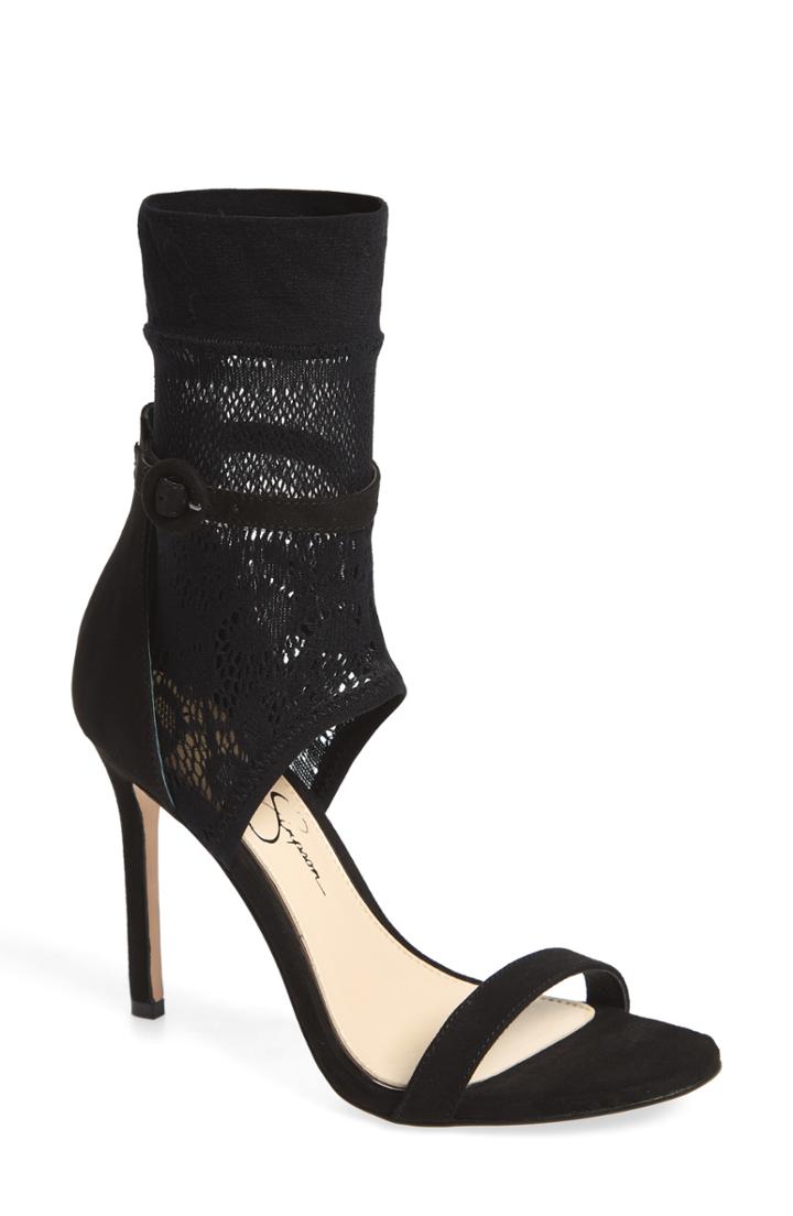Women's Jessica Simpson Jaxelle Sock Sandal .5 M - Black
