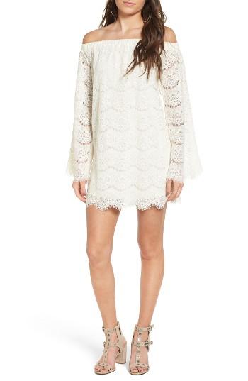 Women's Fire Off The Shoulder Lace Shift Dress - Ivory