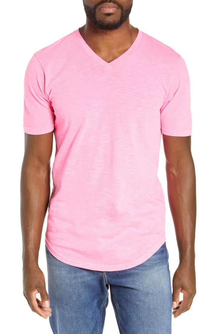 Men's Goodlife Scallop Slub V-neck T-shirt - Pink
