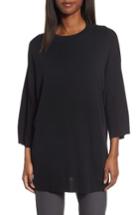 Women's Eileen Fisher Merino Wool Tunic /x-large - Black