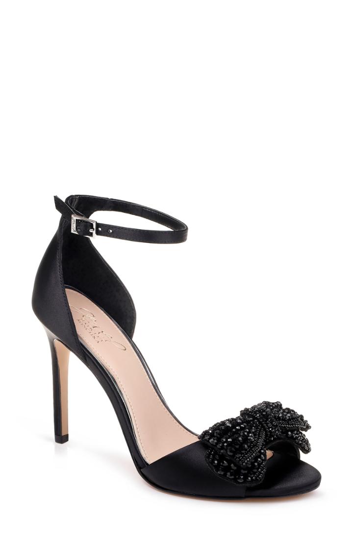 Women's Jewel Badgley Mischka Zelina Bow Sandal .5 M - Black