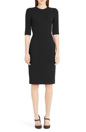 Women's Dolce & Gabbana Stretch Cady Sheath Dress Us / 38 It - Black