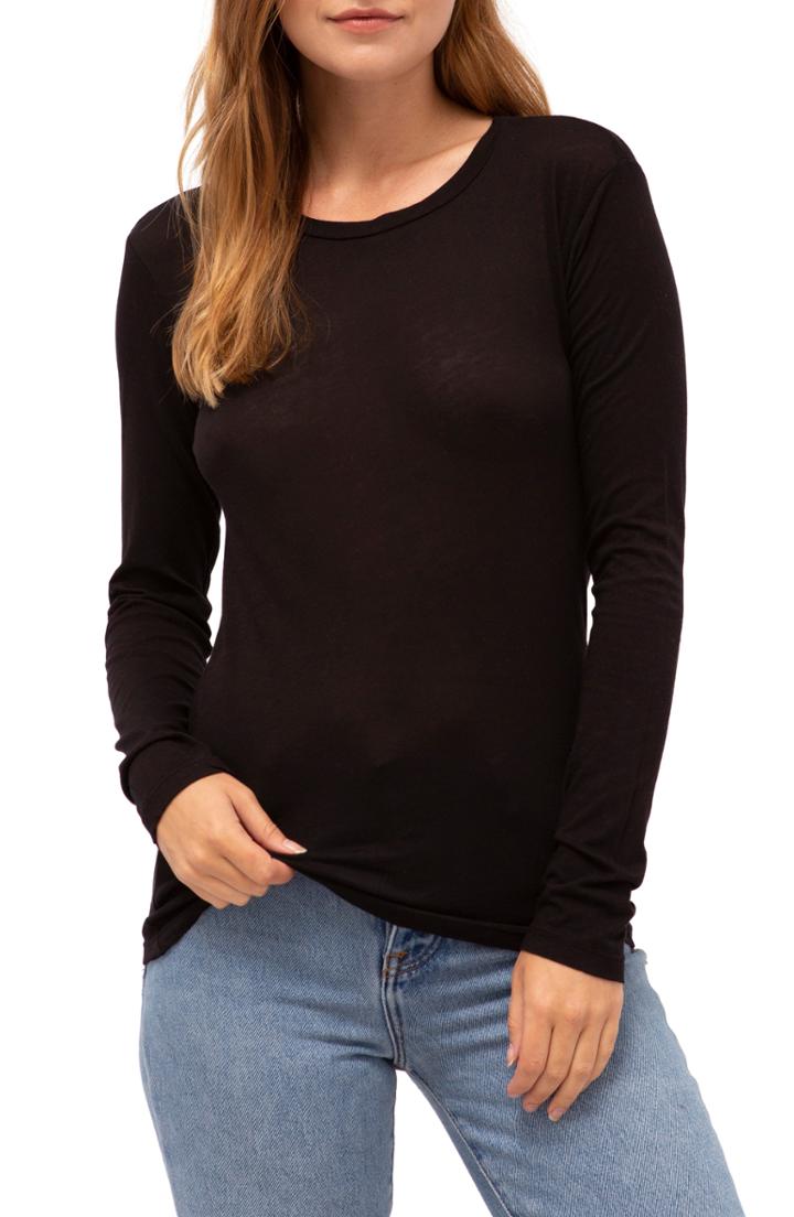 Women's Stateside Long Sleeve Slub Cotton Tee - Black