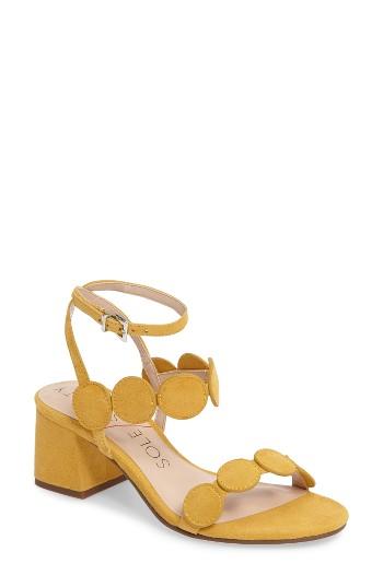 Women's Sole Society Shea Block Heel Sandal M - Yellow