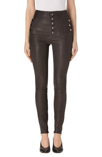 Women's J Brand Natasha High Waist Skinny Leather Pants - Grey