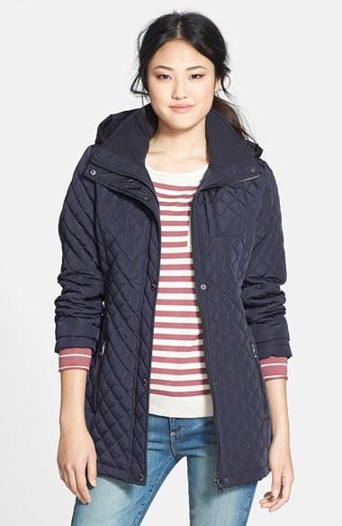 Women's Calvin Klein Hooded Quilted Jacket - Pink
