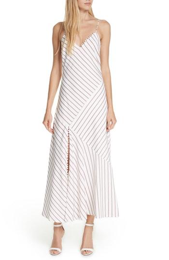 Women's Nicholas Stripe Panel Slipdress - White