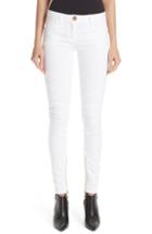 Women's Balmain Skinny Moto Jeans Us / 38 Fr - White