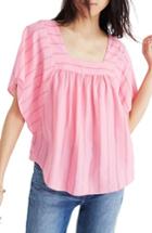Women's Madewell Stripe Butterfly Top, Size - Pink