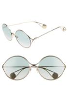 Women's Gucci 58mm Gradient Lens Round Sunglasses - Gold/ Sage/ Pink