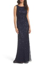 Women's Adrianna Papell Drape Back Gown - Blue