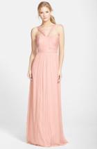 Women's Amsale X-strap Silk Chiffon Gown