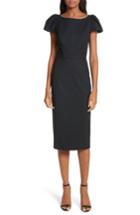 Women's Milly Gabardine Italian Wool Blend Midi Dress - Blue