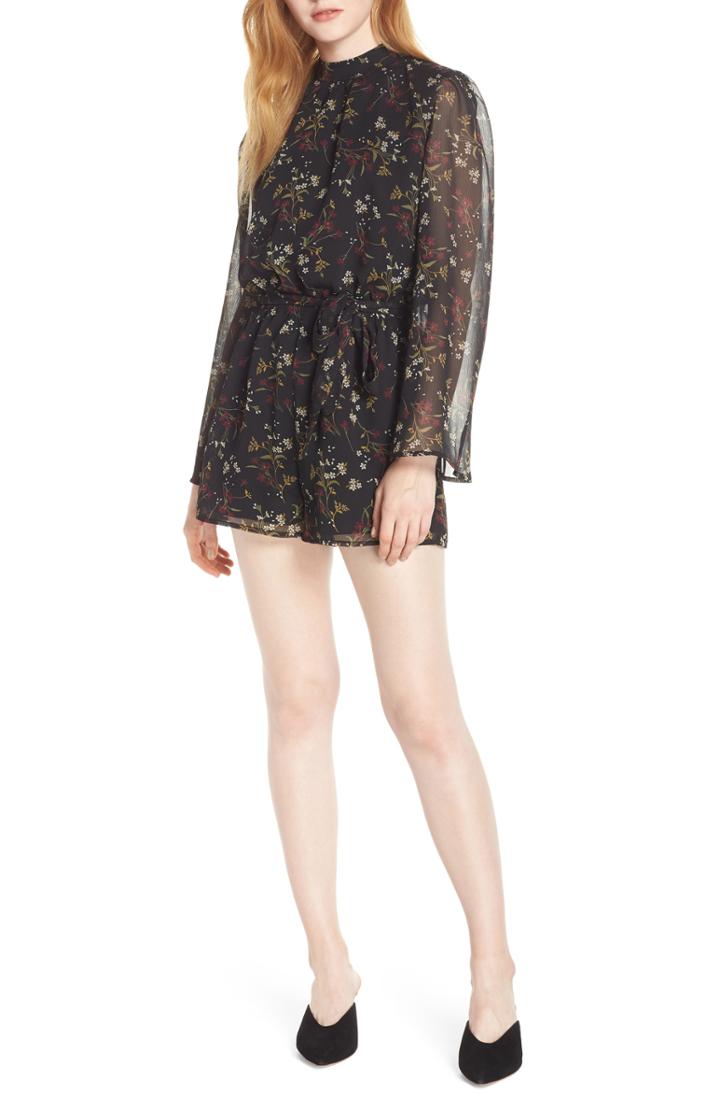 Women's Bb Dakota Jasmine Vine Print Romper - Black
