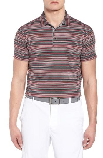 Men's Bobby Jones R18 Tech Amg Stripe Golf Polo - Grey