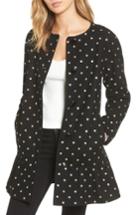 Women's Kate Spade New York Glitter Dot Wool Blend Coat - Black