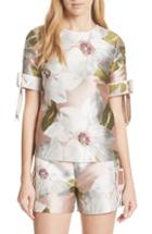 Women's Ted Baker London Chatsworth Bloom Bow Sleeve Top - Pink