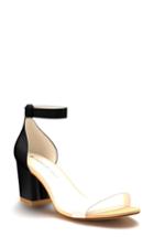 Women's Shoes Of Prey Ankle Strap Block Heel Sandal .5 B - Black