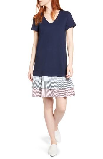 Women's Halogen Ruffle Hem Knit Dress - Blue