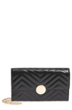 Street Level Quilted Faux Leather Wallet On A Chain - Black