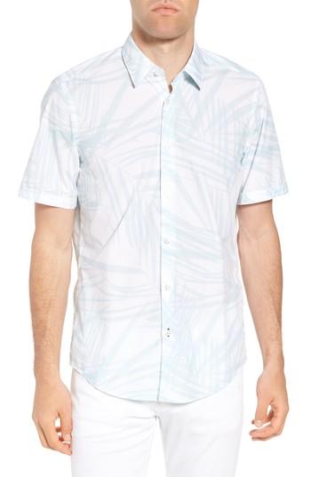 Men's Boss Luka Regular Fit Short Sleeve Sport Shirt - Blue
