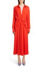 Women's Victoria Beckham Twist Waist Silk Dress - Red