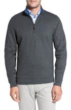 Men's David Donahue Melange Quarter Zip Pullover, Size - Black