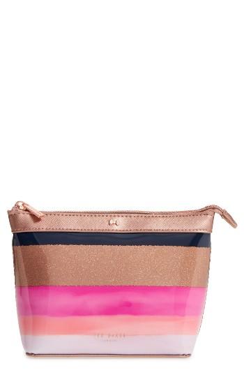 Ted Baker London Small Marina Mosaic Cosmetics Case, Size - Navy