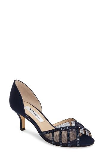 Women's Nina Corita Embellished Mesh Sandal M - Blue