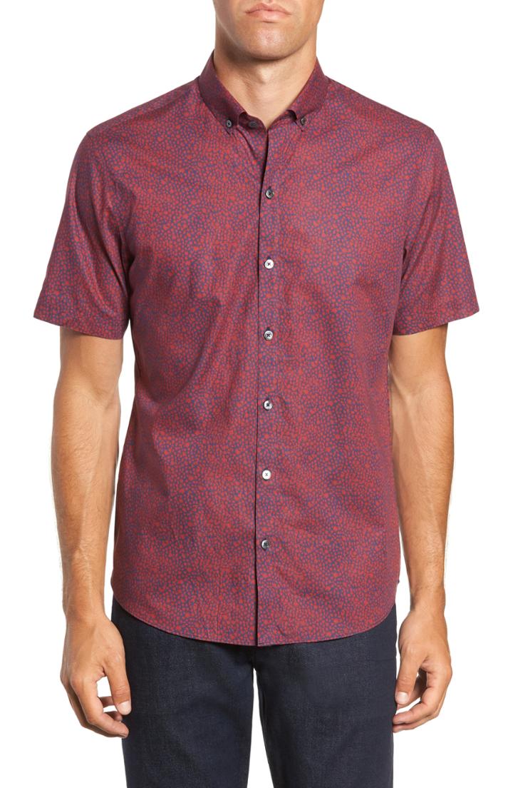 Men's Zachary Prell Lyons Print Sport Shirt, Size - Red