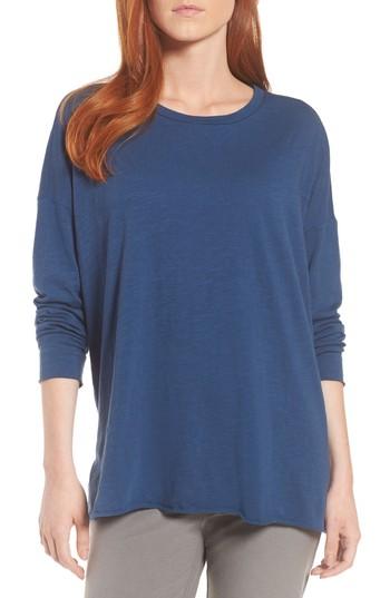 Women's Eileen Fisher Organic Cotton Knit Top - Blue