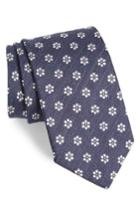 Men's Eton Neat Flower Silk & Linen Tie