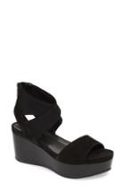Women's Pelle Moda Lilo Platform Wedge Sandal .5 M - Black
