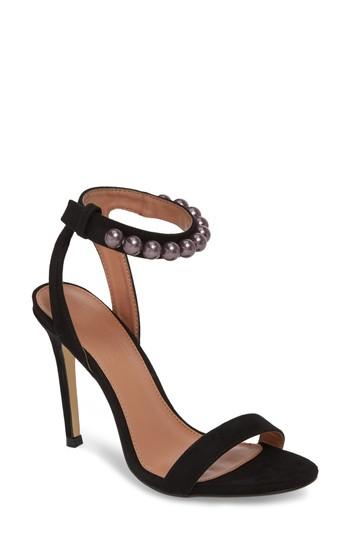 Women's Topshop Super Trooper Embellished Strappy Sandal .5us / 36eu - Black
