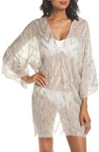 Women's Pool To Party Metallic Chevron Cover-up Caftan, Size - Brown