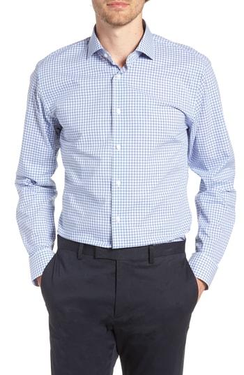 Men's 1901 Trim Fit Check Dress Shirt .5 - 34/35 - Blue