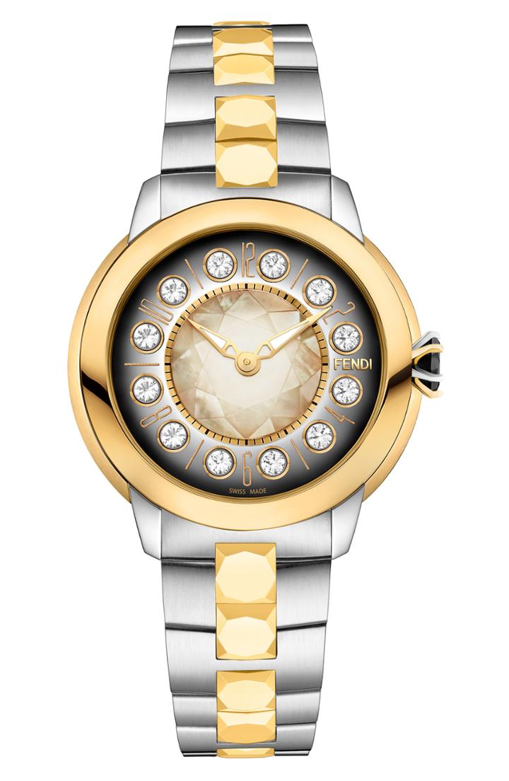 Women's Fendi Ishine Semiprecious Stone Bracelet Watch, 38mm