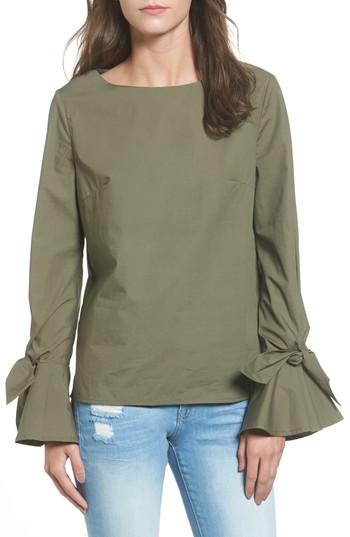 Women's Soprano Tie Cuff Poplin Top