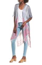Women's Sole Society Mixed Stripe Chambray Kimono Scarf, Size - Orange