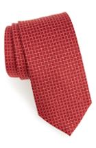 Men's Salvatore Ferragamo Geometric Jacquard Silk Tie, Size - Red