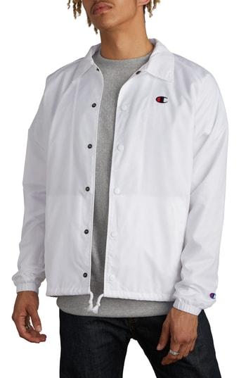 Men's Champion Coaches Jacket, Size - White